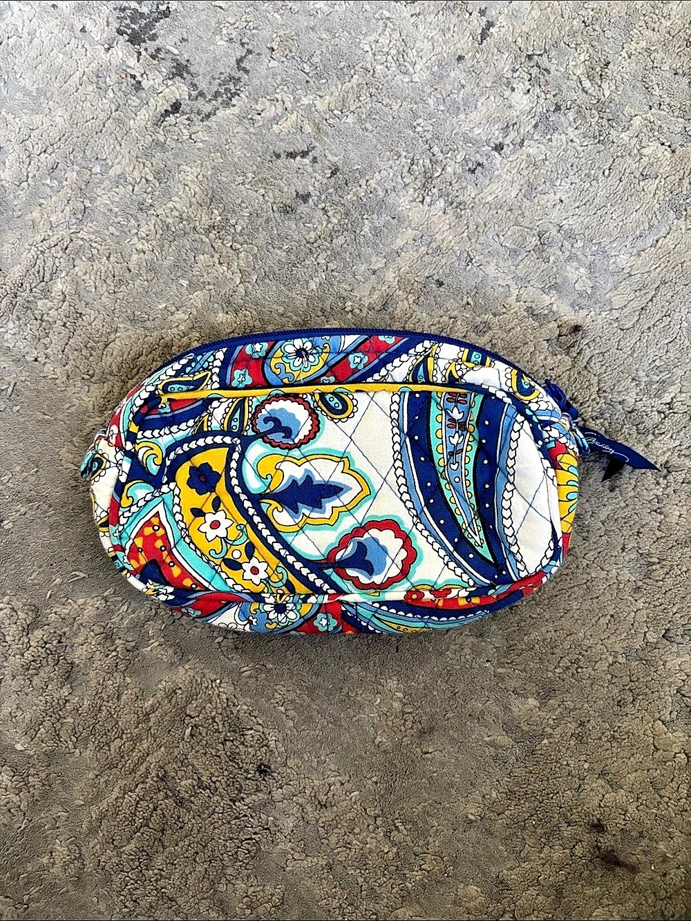 RARE HTF Vera Bradley Medium Cosmetic Bag in Provençal Blue & Multicolor